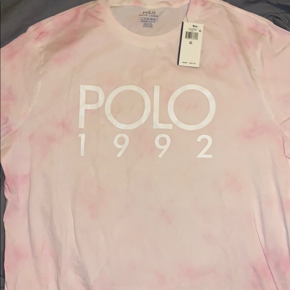 Men’s tie die pink Polo